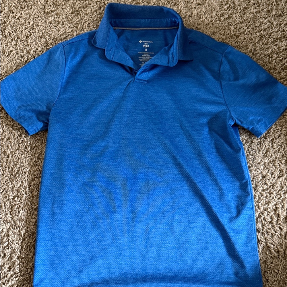 Members Mark Boys dri fit Blue Polo